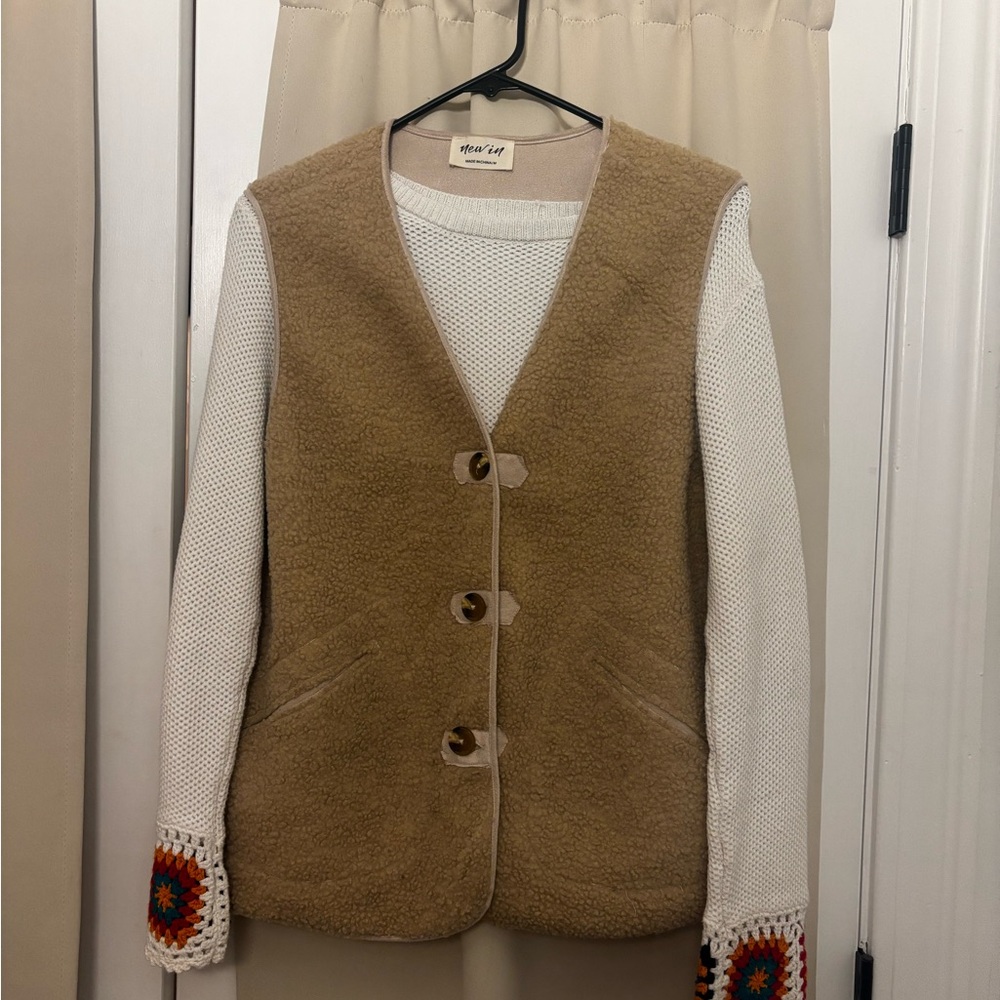 Tan Sherpa Vest only
